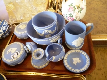212-Collection-of-Wedgwood-Blue-Jasper-Ware-Incl.-Bowls-and-Tankards