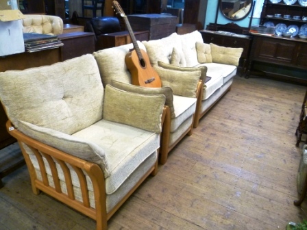 452-Wood-Frame-Settee-and-2-Armchairs-with-Beige-Fabric-Upholstery