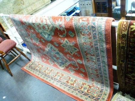 458-Red-Base-Coloured-Rug-with-Patterned-Details-approx.-2.7m-x-1.9m