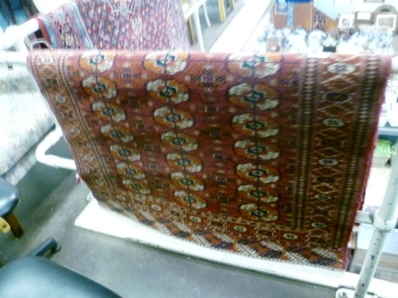 461-Red-Patterned-Bokhara-Rug-approx.-1.3m-x-1.0m
