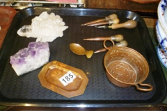 185-Tray-inc-Fossils-Metalware-etc
