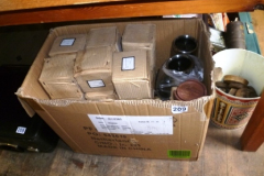 209-Box-of-Beakers-and-Wooden-Coasters-etc