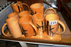 235-Tray-of-Wooden-Tankards-etc