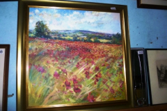 299-Gilt-Framed-Oil-on-Canvas-Poppies-in-Field-by-E-M-Jones