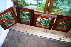 310-4-Mahogany-Framed-Pictures-Of-Flowers