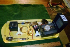 338-Tray-of-Watches-Silver-3d-Ring-etc