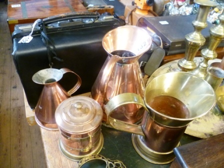 0132-Copper-Measuring-Jugs-etc