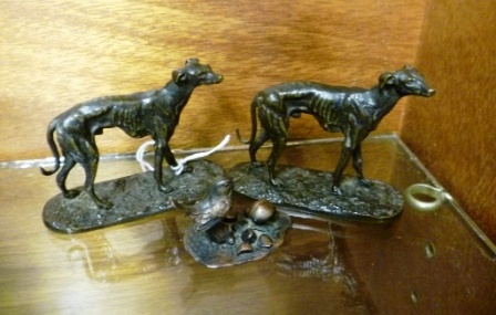 0192-Pair-of-Small-Bronzed-Dog-Figures-and-1-Other