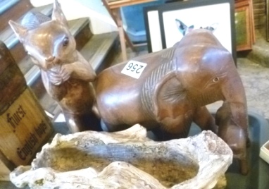 0256-Carved-Wooden-Elephants-and-Squirrel
