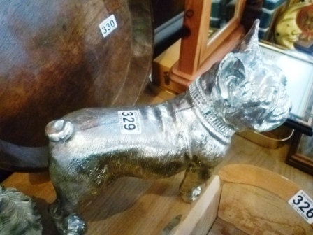0329-Silver-Coloured-French-Bull-Dog-Figure