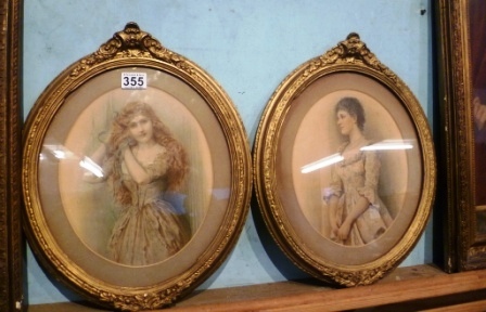 0355-Pair-of-Ornate-Gilt-Framed-Female-Pictures