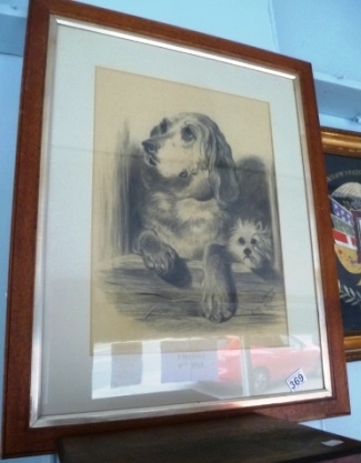 0369-Framed-Picture-of-Dogs-A-Robinson-1902