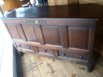 0425-Antique-Oak-Coffer-3-Drawers-Marked-1675