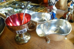 0165-Pair-of-Plated-Sauce-Boats-and-Ruby-Glass-Handled-Dish