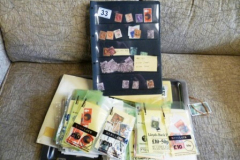 0033-Tray-of-GB-Stamps-and-5p-Postal-Order