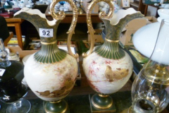 0092-Pair-of-Bird-Design-Jugs-with-Gilt-Decoration-AS