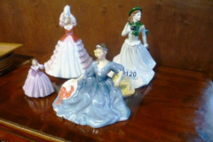 0120-2-Royal-Doulton-and-2-Coalport-Figurines