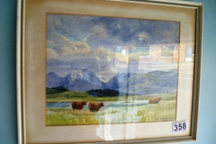 0358-DM-and-EM-Alderson-Highland-Cattle-Painting-Signed-1968