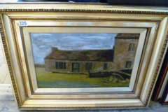 0325-Oil-on-Canvas-Farm-Scene-Paddock-Farm-Shepley