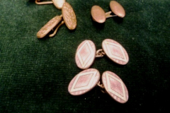 0366-Silver-and-Enamel-Cuff-Links-and-Yellow-Metal-Cuff-Links