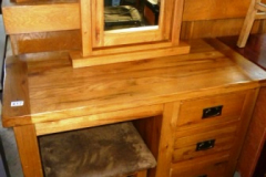 0417-Modern-Oak-Dressing-Table-Mirror-and-Stool
