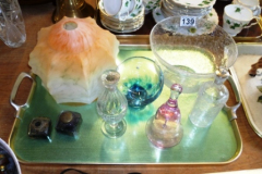 139-Glass-Ware-Incl.-Ink-Wells-Bowl-Light-Shade-and-Vases