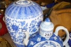 293-Oriental-Blue-White-Tea-Pot-and-Large-Ginger-Jar