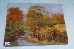 324-Oil-on-Board-by-AM-Tilburn-of-Autumnal-Country-Lane