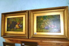 329-Pair-of-Gilt-Frame-Oil-by-G-Spencer-of-Sill-Lifes-of-Fruit