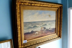 350-Framed-Oil-on-Board-by-H-Moore-of-Beach-Scene