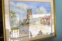 353-Framed-Watercolour-by-Pat-Deverell-of-Bedale-Church
