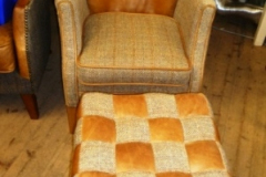483-Leather-and-Fabric-Armchair-and-Footstool