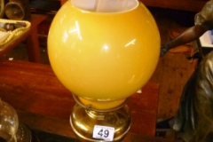 049-Brass-Base-Oil-Lamp-with-Amber-Glass-Shade