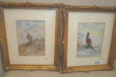 332-2-Framed-Watercolours-of-Pheasants-by-Tovey