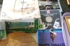 0014-Skiing-Books-Plaque-Medal-and-2012-Olympic-5-Coins