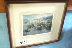 0311-Small-Framed-Watercolour-of-Harbour-by-ChinChung