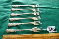 0359-Set-of-6-Ornate-Sterling-Silver-Forks
