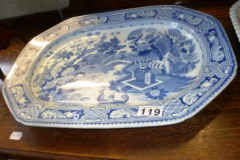 119-Large-Blue-and-White-Meat-Plate