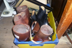 217-Box-of-Leather-Chaps-Boots-size-42-Binoculars