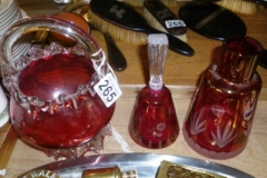 265-Cranberry-Bell-Vase-and-Handled-Bowl