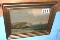 311-Gilt-Framed-Watercolour-Rough-Seas-by-W-Webber-1875