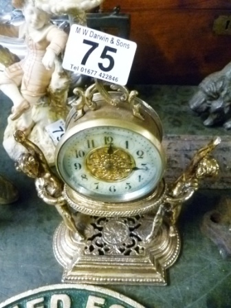 0075-Ornate-Brass-Mantel-Clock