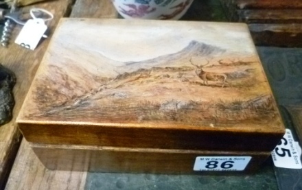 0086-Decorated-Highland-Scene-Wooden-Box