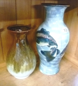 0120-1-Large-Fish-Decorated-Vase-and-1-Green-Vase