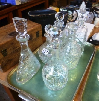 0157-6-Assorted-Glass-Decanters
