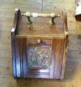 0271-Copper-Floral-Decorated-Coal-Box