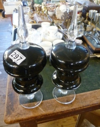 0297-Pair-of-Dark-Glass-Lidded-Containers