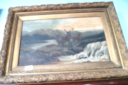 0365-Gilt-Framed-Painting-of-Stag