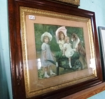 0372-Antique-Framed-Print-of-Children