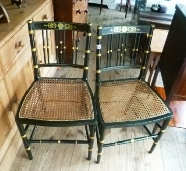 0434-Pair-of-Black-and-Gilt-Bedroom-Chairs